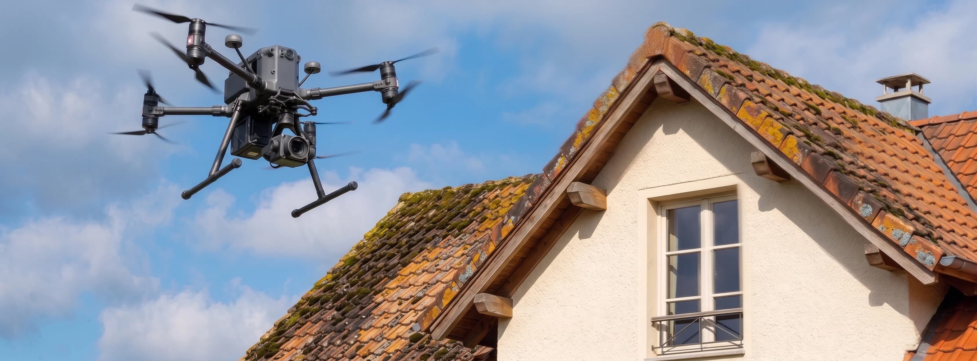 Illustration de Inspection de toiture par drone